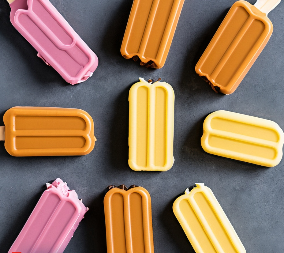 An assortment of keto ice cream bars in various flavors, offering a range of tasty options.